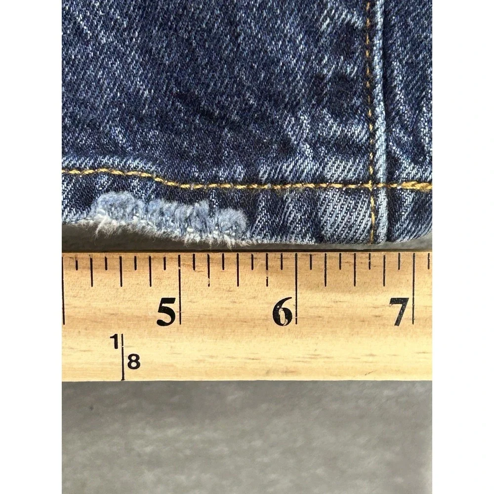 Levis 501 Buttonfly Blue Jeans Men 32x32 Grunge Denim Workwear Straight Leg